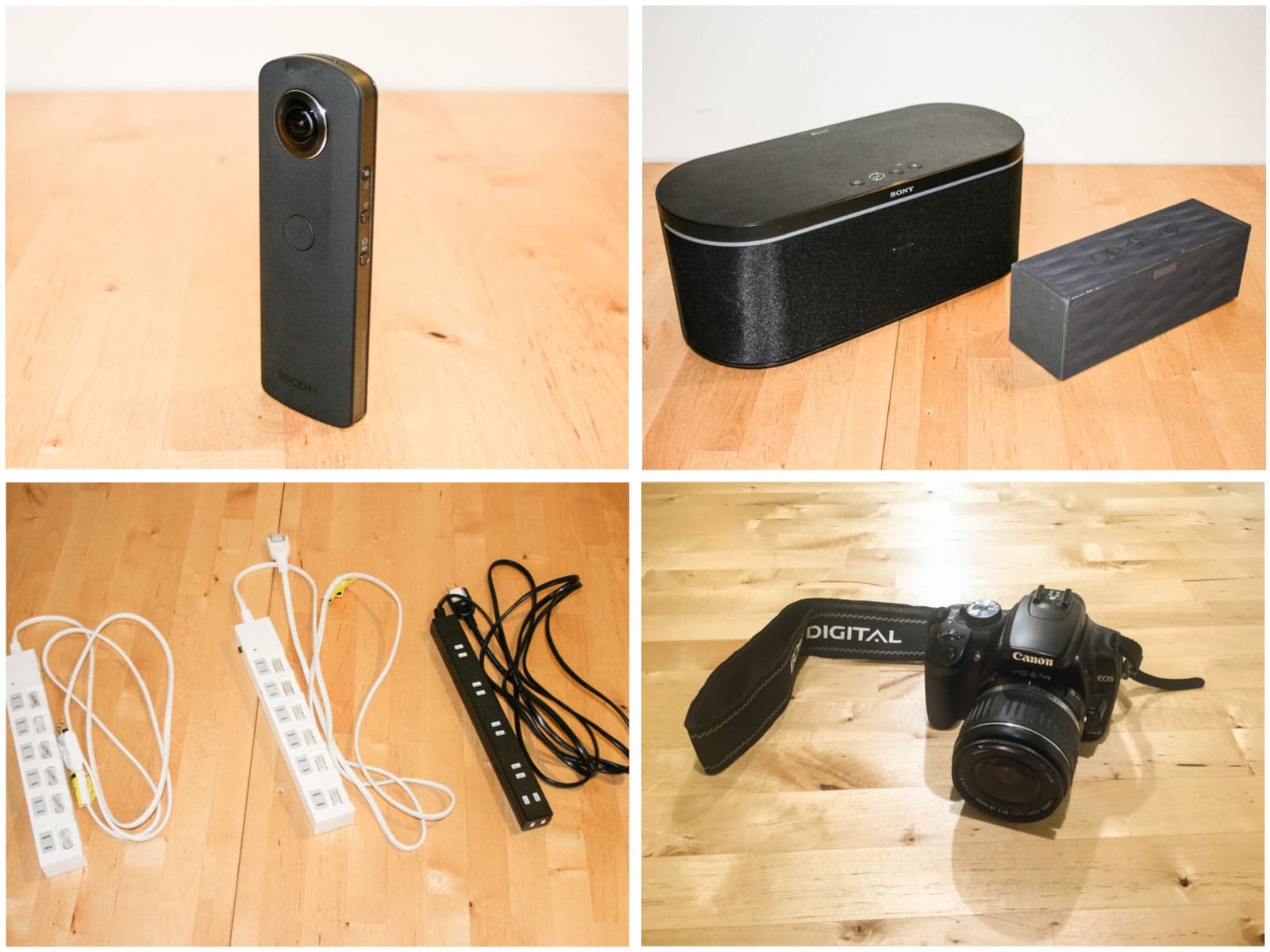 THETA S 360℃カメラ、Bluetoothオーディオ、Bluetoothオーディオ・マイク BIG JAMBOX、電源タ