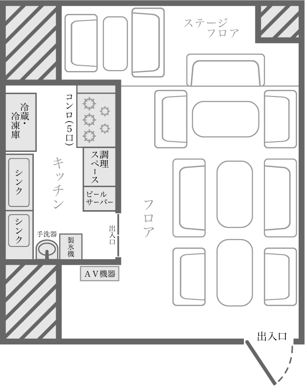 フロア全体図(レイアウトは自由に変更いただけます)
