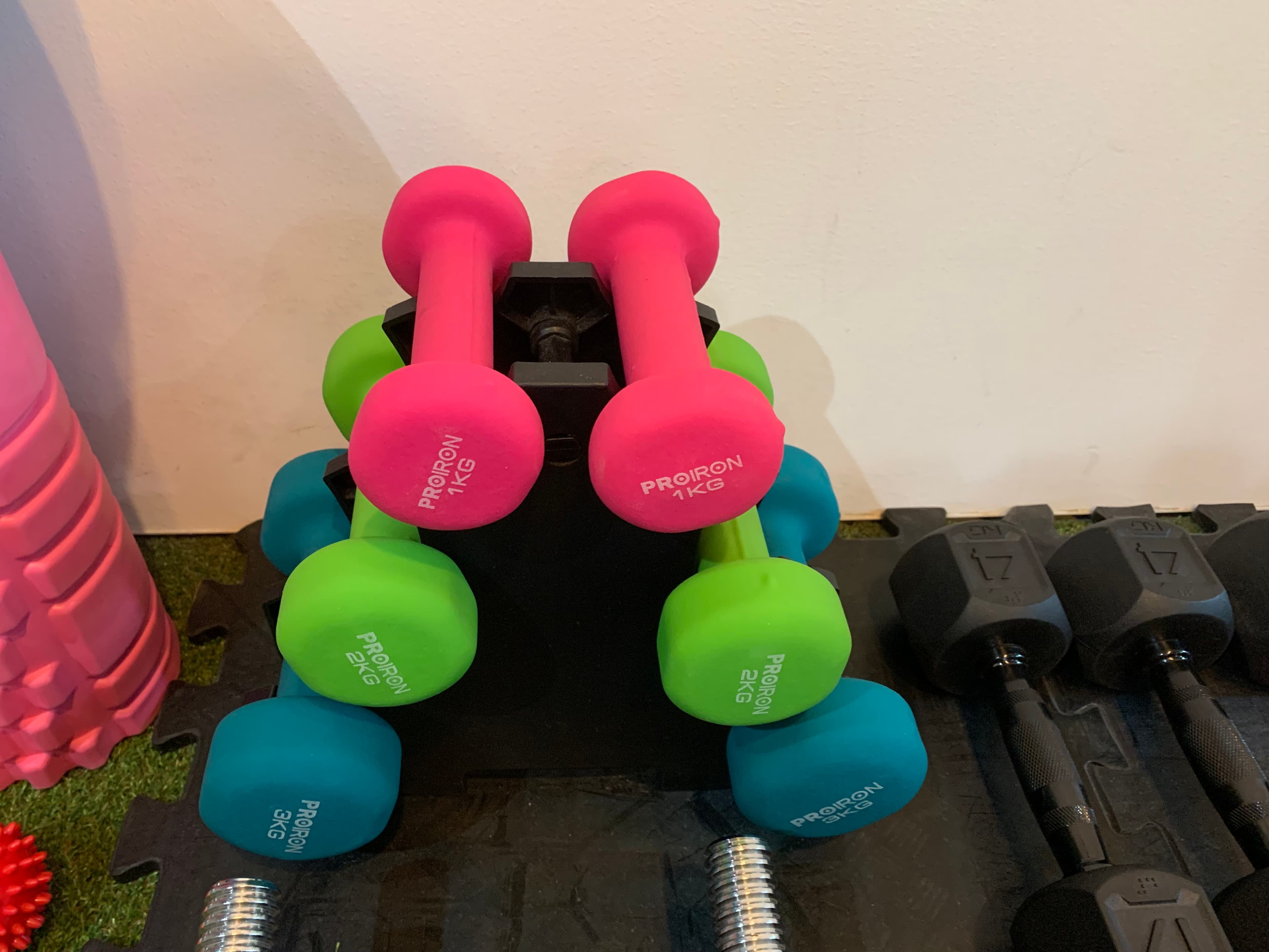 ダンベル1kg,2kg,3kg,4kg,4kg,5kg,5kg,6kg IVANCOダンベルシャフト、パワーブロック22㎏