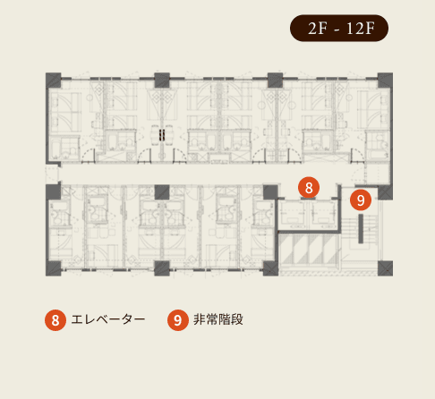 ワンフロア+2部屋 ご利用可能です。(廊下での撮影可)