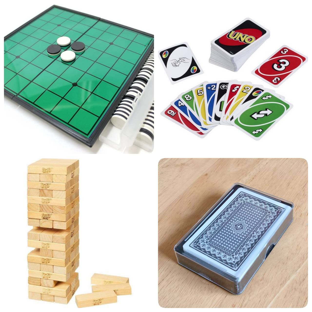 オセロ、UNO、ジェンガ、トランプ
