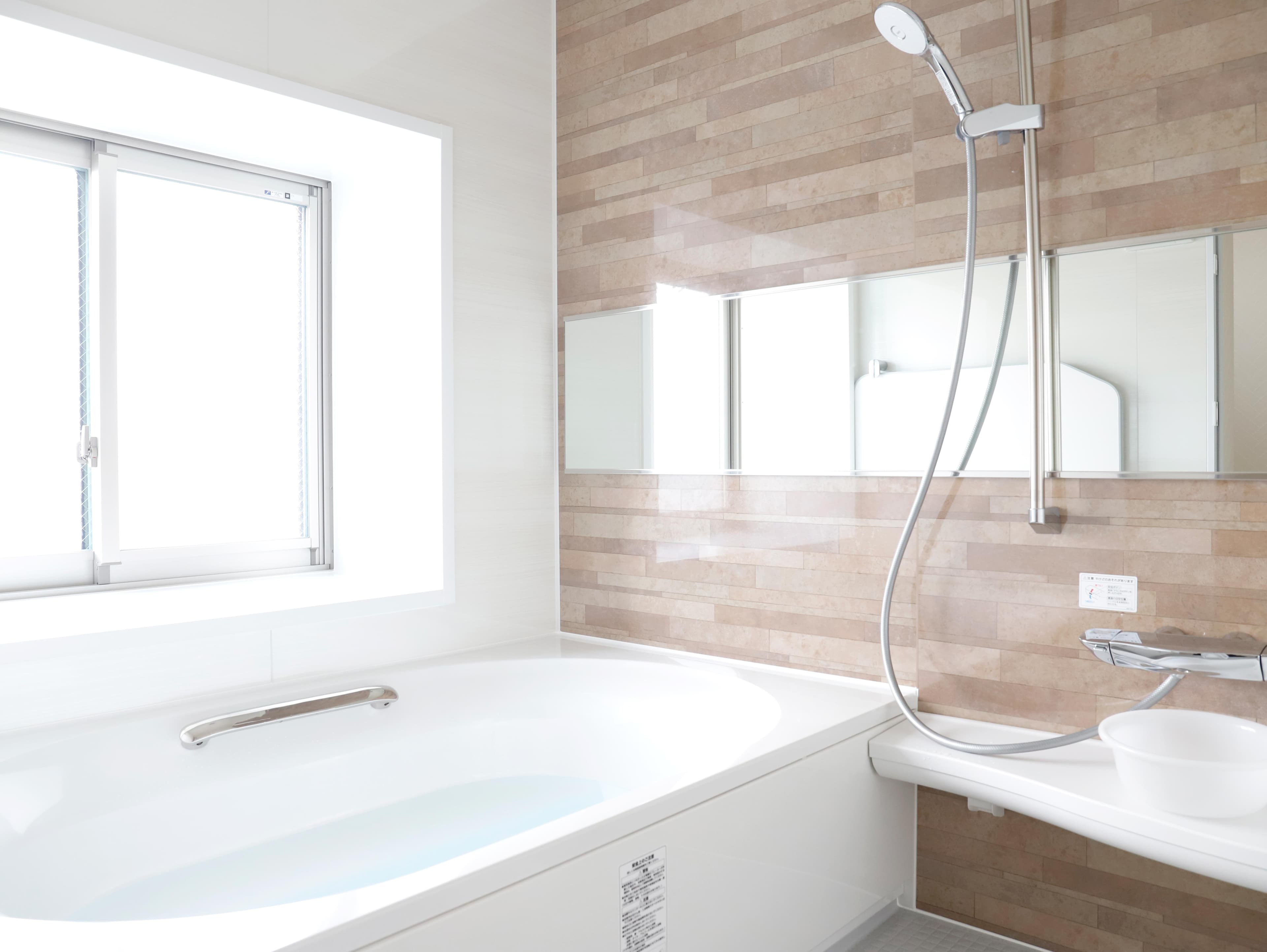 実際にお使い頂けます。 1.25坪の広めの浴室をご用意。