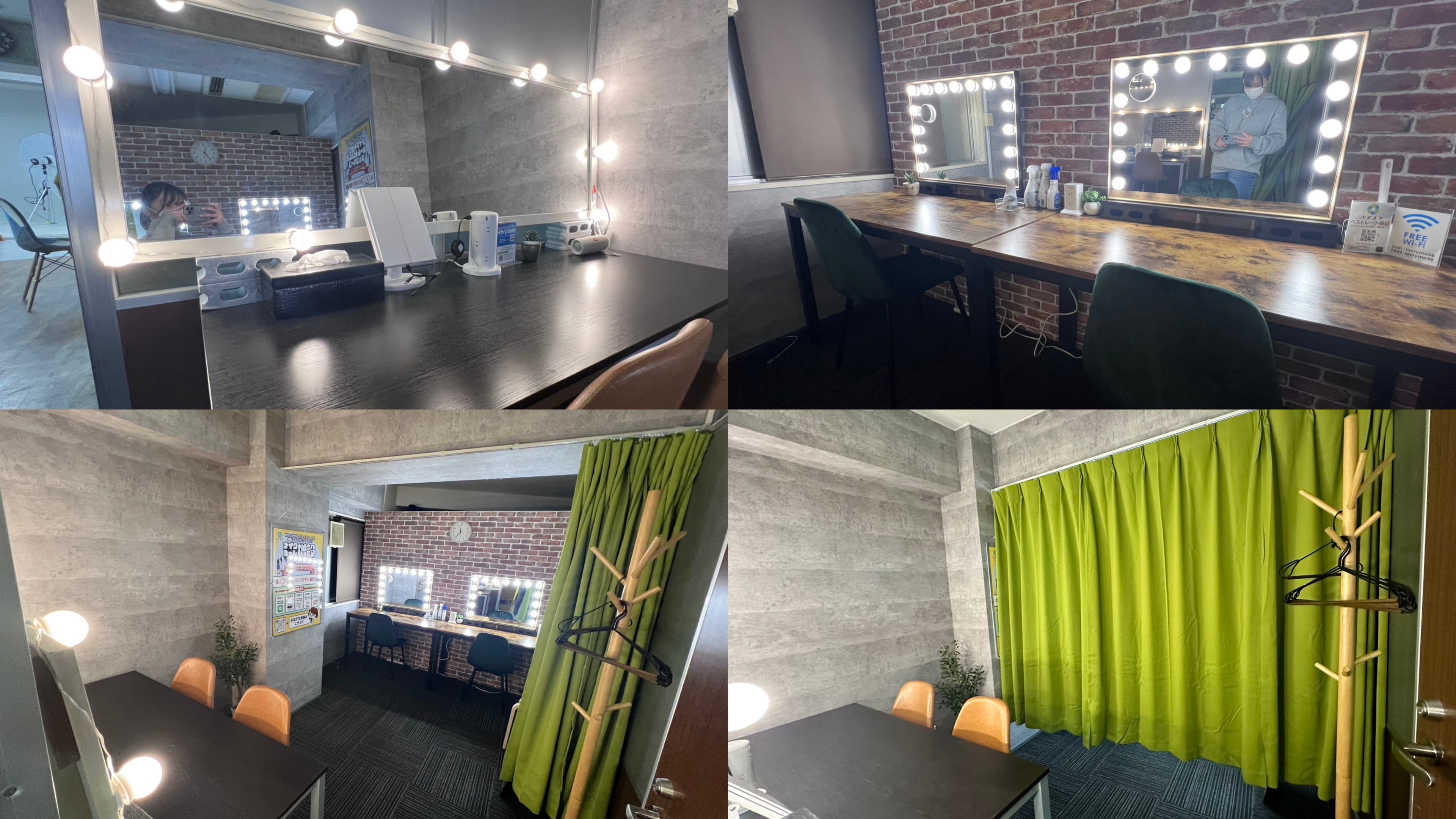 メイクルームを増設!最大4名がご着席いただけます!全席に女優ミラーを完備。本格的なヘアメイクもできちゃいます♪