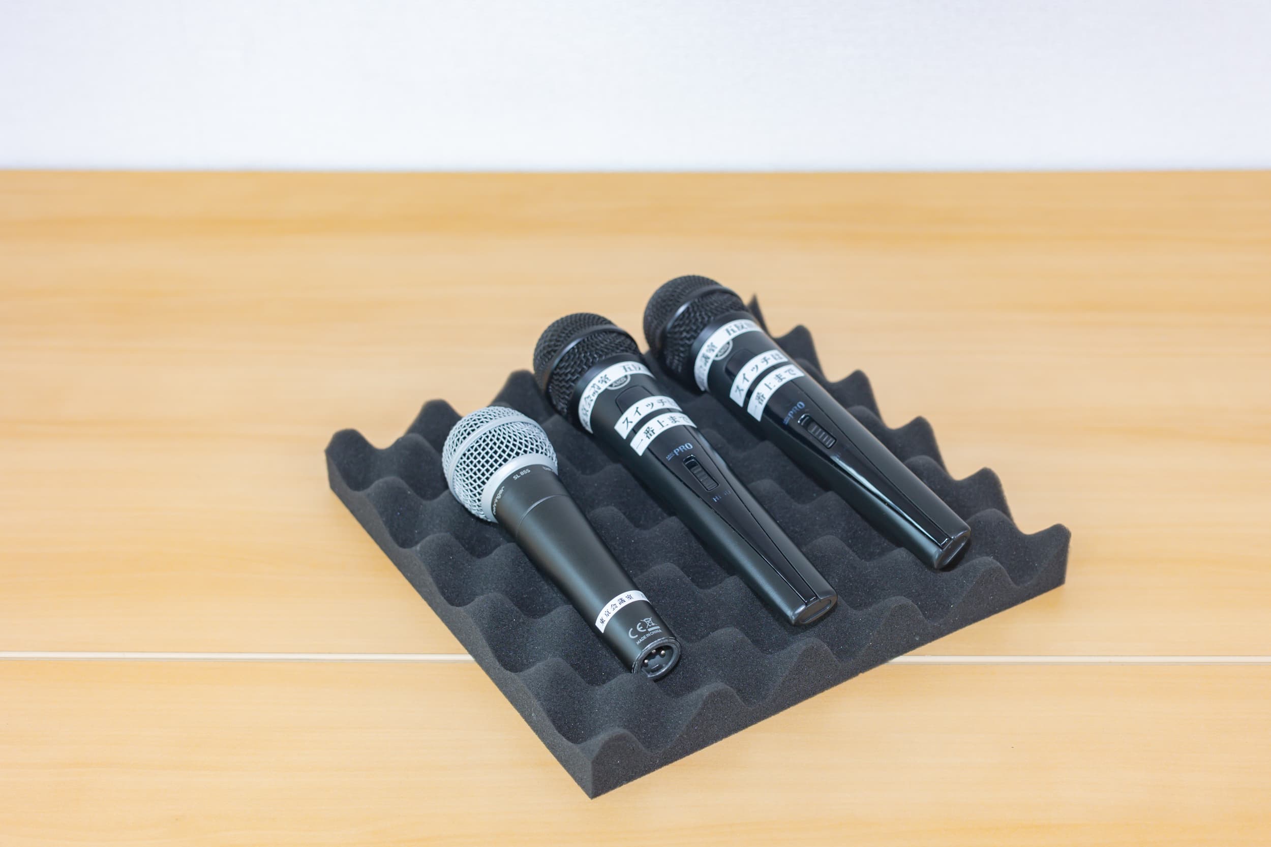 有線マイク1本、無線マイク2本