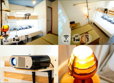 ■ホテルの客室■映画見放題のダブル+ロフトベッドルーム■高速WIFI・ユニットバス・共用キッチン付■の写真