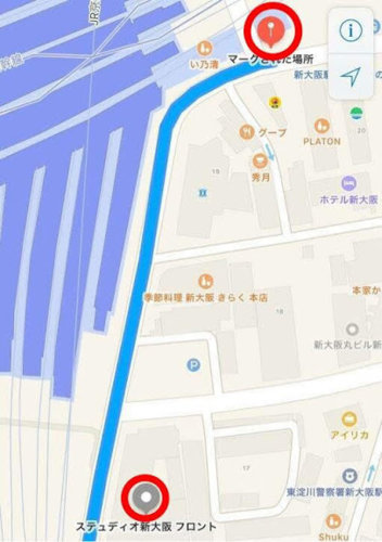 新大阪 ハート・アンドの駅経路 その1